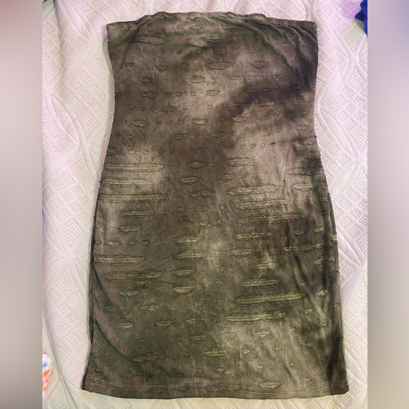 Strapless Green SHEIN Mini Dress - Picture 1 of 4